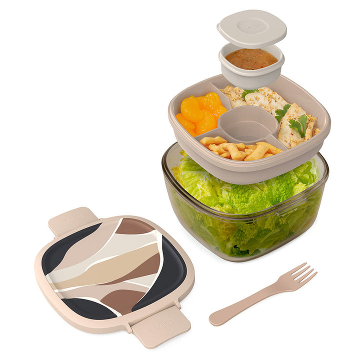 Bentgo Glass Prints All-in-One Salad Container P1