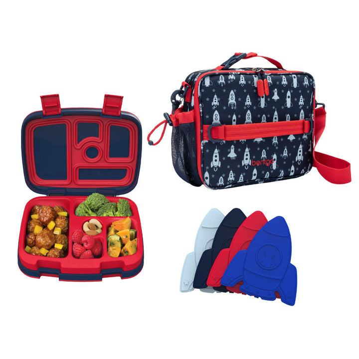 Bentgo Kids Prints Lunch Box, Lunch Bag, & Ice Packs V2